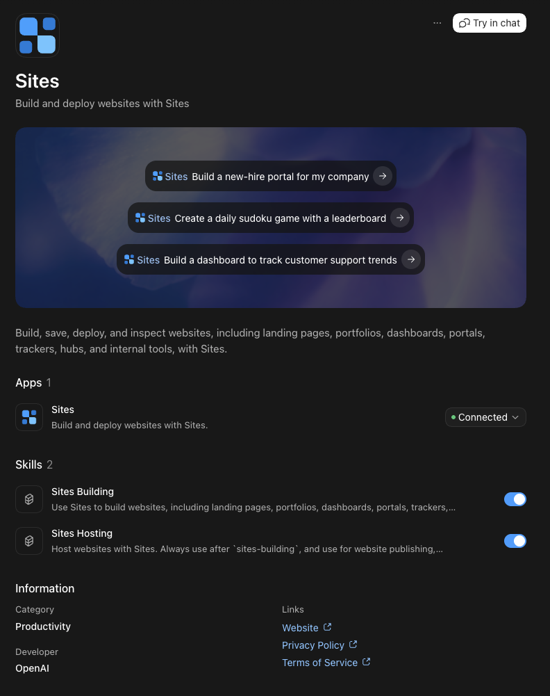 Site plugin in Codex
