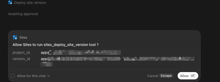 Deploying the site in Codex