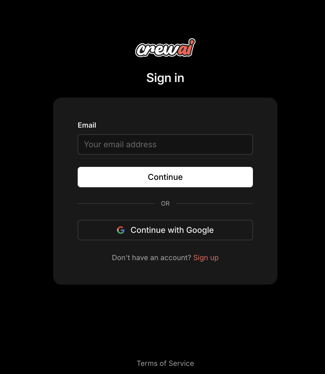 Create a CrewAI account