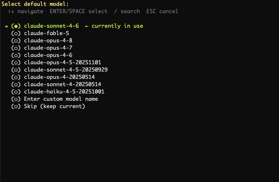 Hermes — existing credentials prompt
