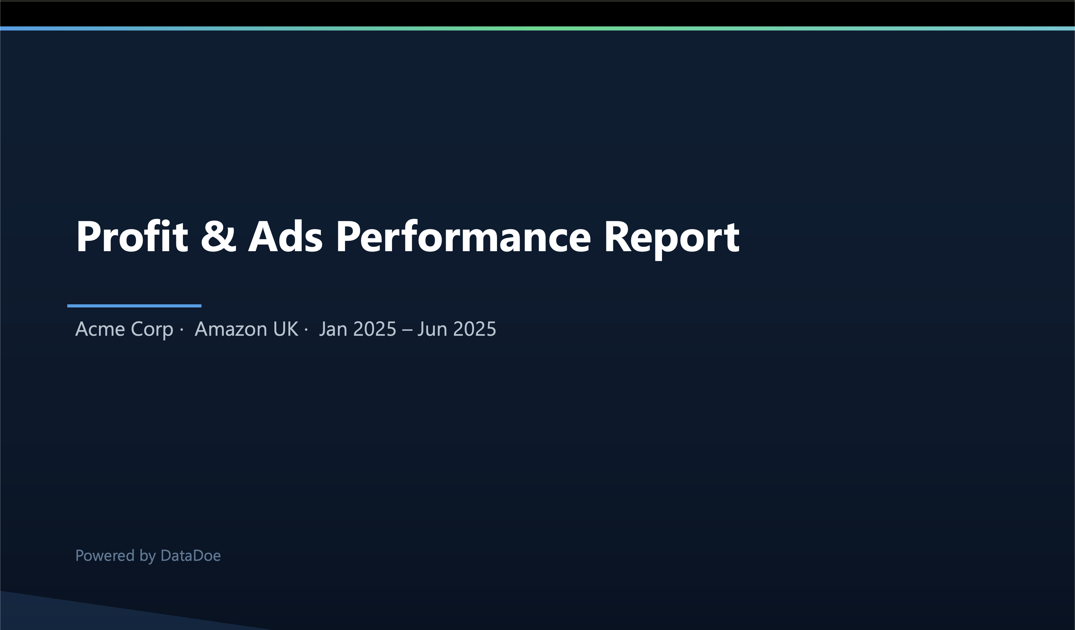Profit and advertising performance presentation slide 1 example response