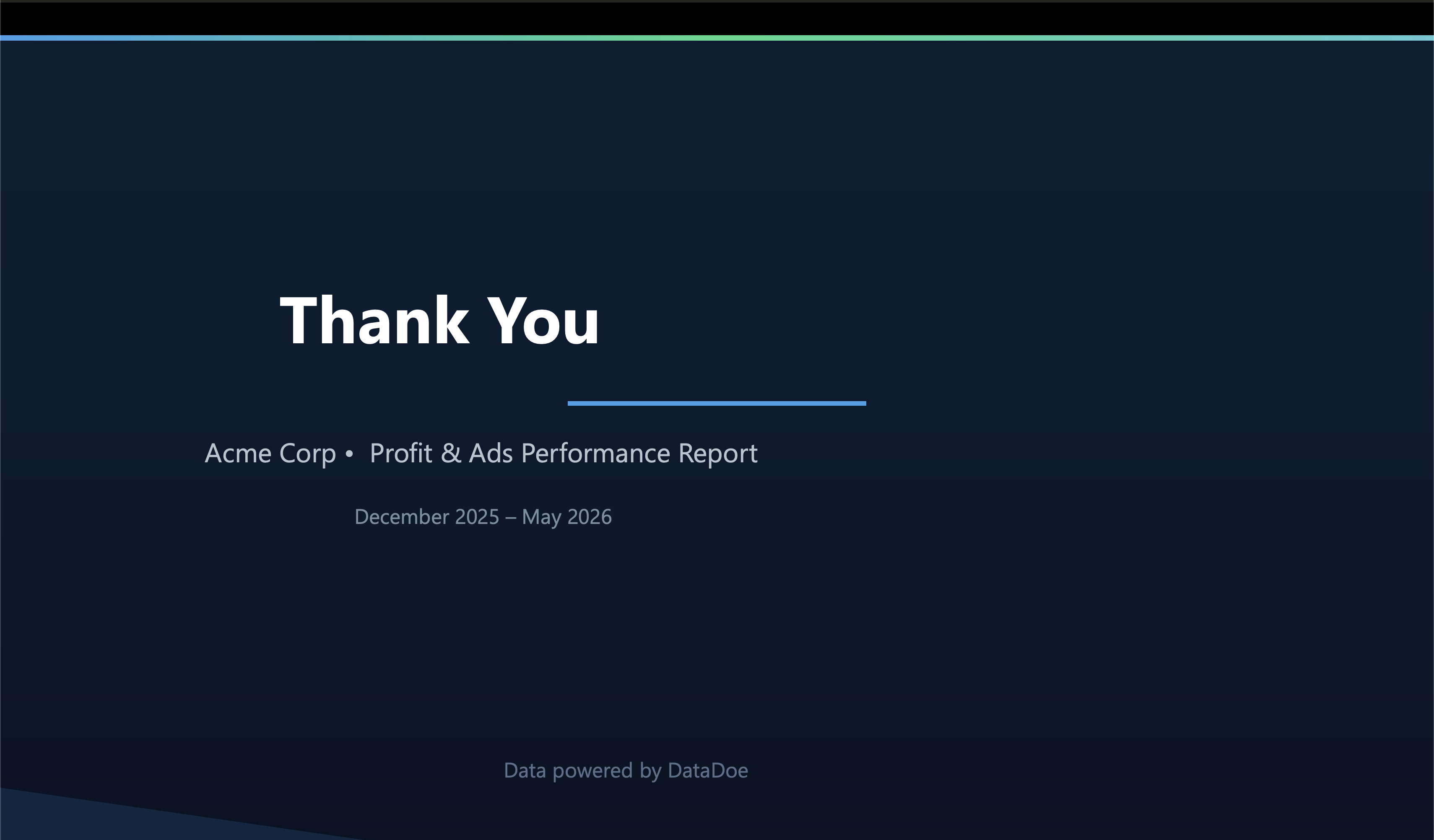 Profit and advertising performance presentation slide 7 example response
