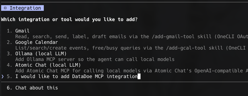 NanoClaw select MCP